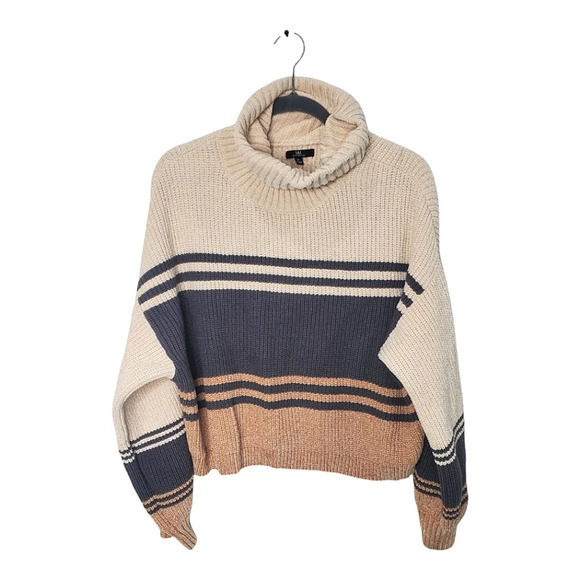 MM by My Michelle Sweaters - MM by Michelle Super Soft Cropped Sweater/Turtleneck, Cream, Gray, Tan Womens XL
